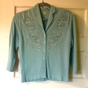 LUISA SPAGNILI Italy vintage seafoam green sweater